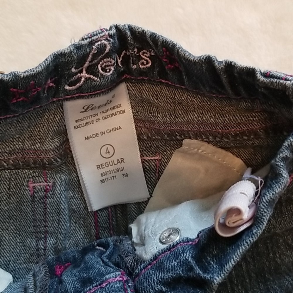Girl's Denim Jeans Levi's Purple Sequins Size 4 - Picture 5 of 6
